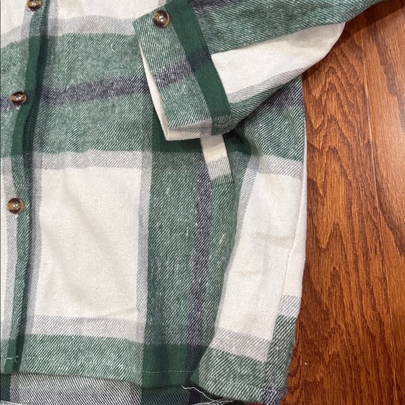 Buffalo Plaid Hooded Shacket Button Down - Picture 8 of 14